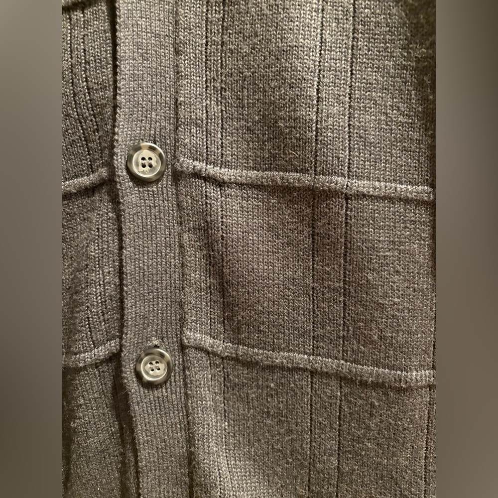 Oscar de la Renta Charcoal Cardigan - Men’s XL - Cotton Blend - Picture 8 of 10